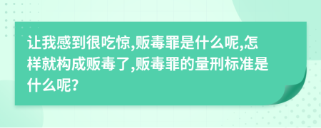 让我感到很吃惊,贩毒罪是什么呢,怎样就构成贩毒了,贩毒罪的量刑标准是什么呢？