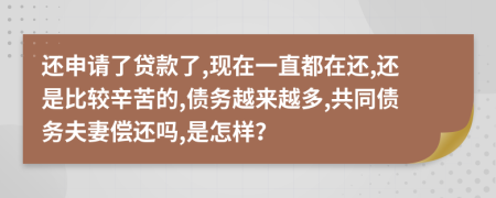 还申请了贷款了,现在一直都在还,还是比较辛苦的,债务越来越多,共同债务夫妻偿还吗,是怎样？