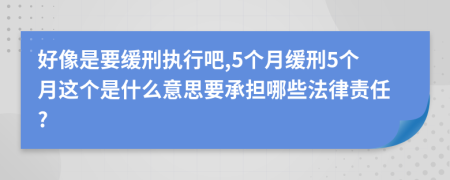 好像是要缓刑执行吧,5个月缓刑5个月这个是什么意思要承担哪些法律责任?