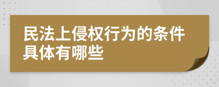 民法上侵权行为的条件具体有哪些