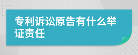 专利诉讼原告有什么举证责任