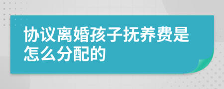 协议离婚孩子抚养费是怎么分配的