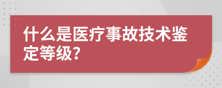什么是医疗事故技术鉴定等级？