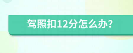 驾照扣12分怎么办？