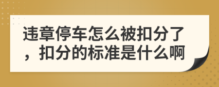 违章停车怎么被扣分了，扣分的标准是什么啊