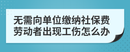 无需向单位缴纳社保费劳动者出现工伤怎么办