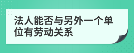 法人能否与另外一个单位有劳动关系