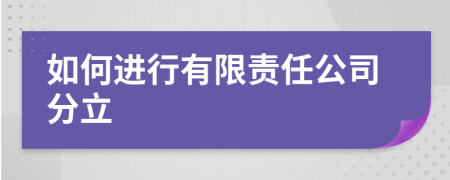 如何进行有限责任公司分立