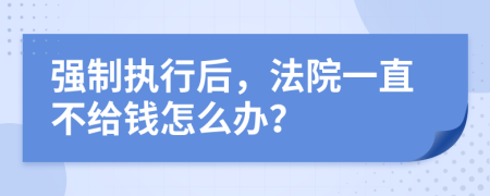 强制执行后，法院一直不给钱怎么办？