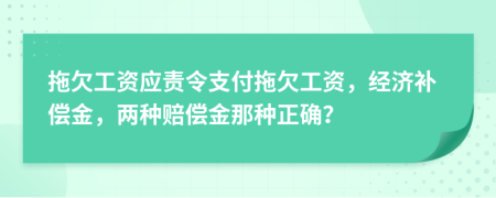 拖欠工资应责令支付拖欠工资，经济补偿金，两种赔偿金那种正确？