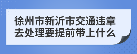 徐州市新沂市交通违章去处理要提前带上什么