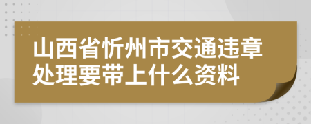 山西省忻州市交通违章处理要带上什么资料