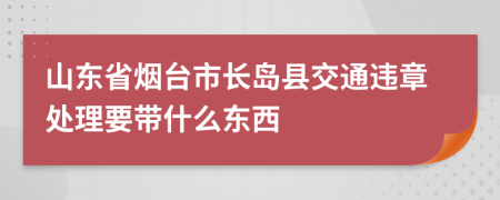 山东省烟台市长岛县交通违章处理要带什么东西