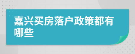 嘉兴买房落户政策都有哪些