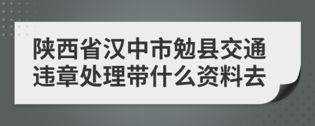 陕西省汉中市勉县交通违章处理带什么资料去