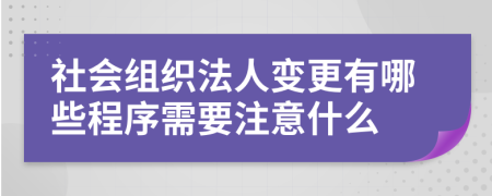 社会组织法人变更有哪些程序需要注意什么