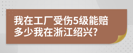 我在工厂受伤5级能赔多少我在浙江绍兴?