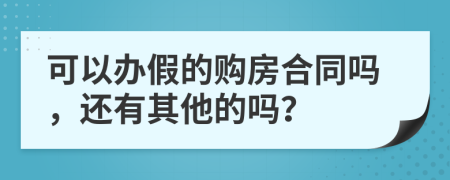 可以办假的购房合同吗，还有其他的吗？