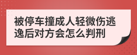 被停车撞成人轻微伤逃逸后对方会怎么判刑