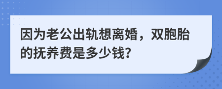 因为老公出轨想离婚，双胞胎的抚养费是多少钱？