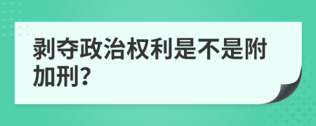 剥夺政治权利是不是附加刑？