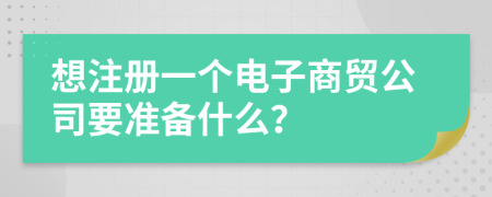 想注册一个电子商贸公司要准备什么？