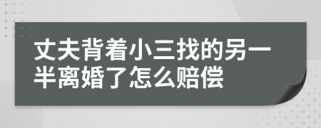 丈夫背着小三找的另一半离婚了怎么赔偿