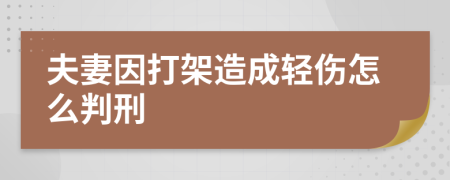 夫妻因打架造成轻伤怎么判刑