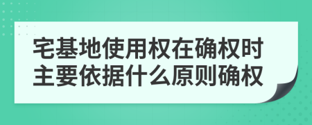 宅基地使用权在确权时主要依据什么原则确权