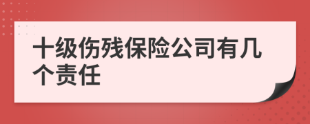 十级伤残保险公司有几个责任