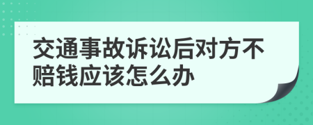 交通事故诉讼后对方不赔钱应该怎么办