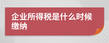 企业所得税是什么时候缴纳