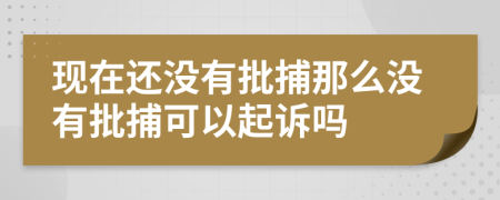 现在还没有批捕那么没有批捕可以起诉吗