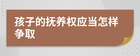 孩子的抚养权应当怎样争取