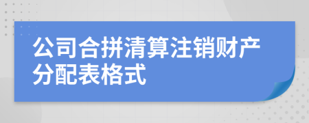 公司合拼清算注销财产分配表格式