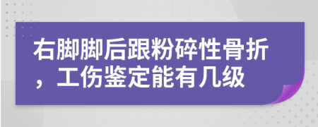 右脚脚后跟粉碎性骨折，工伤鉴定能有几级