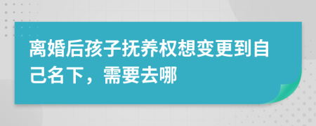 离婚后孩子抚养权想变更到自己名下，需要去哪