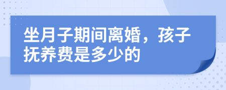 坐月子期间离婚，孩子抚养费是多少的