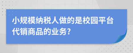 小规模纳税人做的是校园平台代销商品的业务?