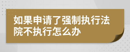 如果申请了强制执行法院不执行怎么办