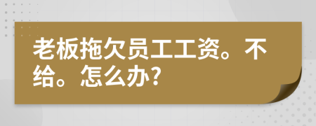 老板拖欠员工工资。不给。怎么办?