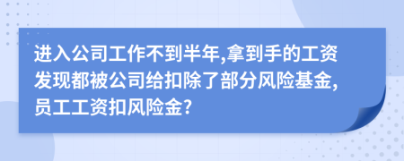 进入公司工作不到半年,拿到手的工资发现都被公司给扣除了部分风险基金,员工工资扣风险金?