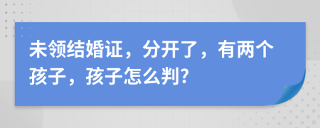 未领结婚证，分开了，有两个孩子，孩子怎么判?