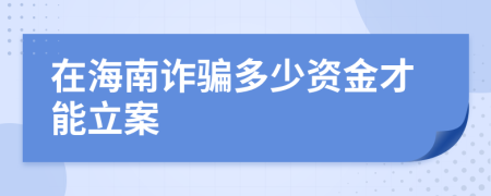 在海南诈骗多少资金才能立案