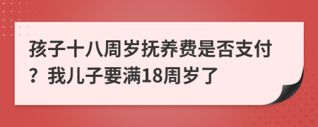 孩子十八周岁抚养费是否支付？我儿子要满18周岁了