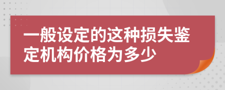 一般设定的这种损失鉴定机构价格为多少