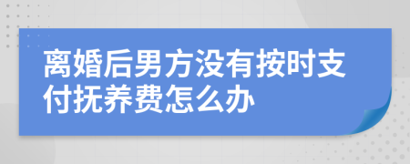 离婚后男方没有按时支付抚养费怎么办