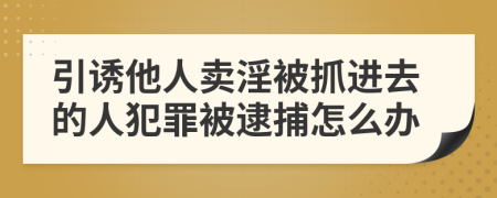 引诱他人卖淫被抓进去的人犯罪被逮捕怎么办