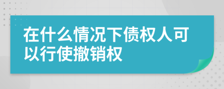 在什么情况下债权人可以行使撤销权