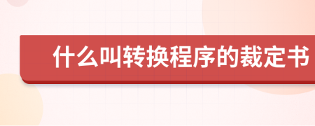 什么叫转换程序的裁定书